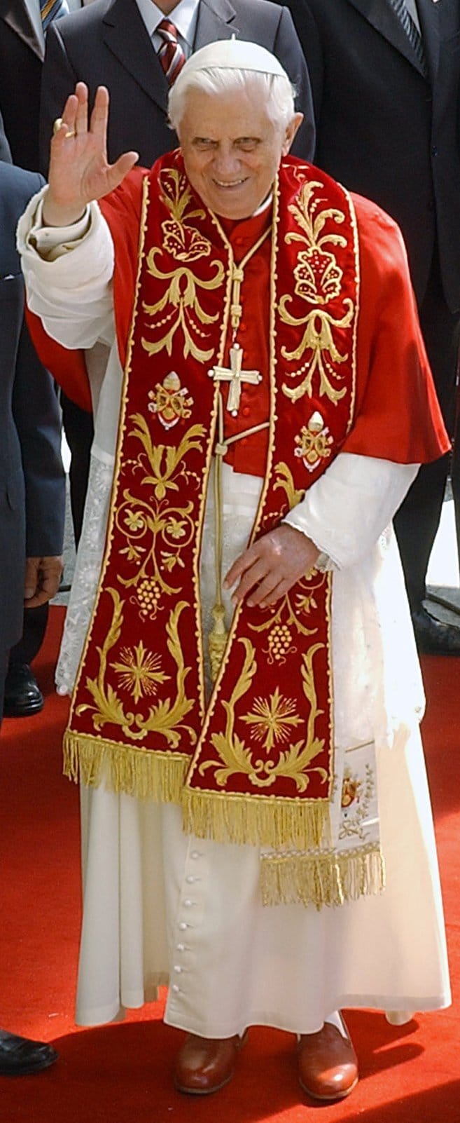 Pope Benedict in Brasil in his red loafers