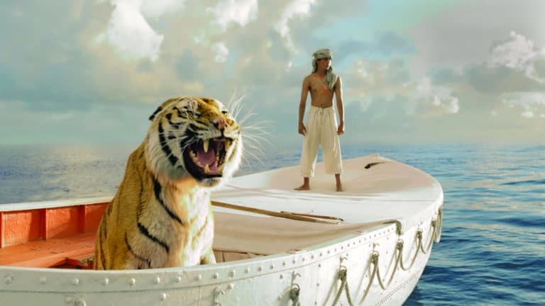 Richard Parker the Tiger and Suraj Sharma in Life of Pi
