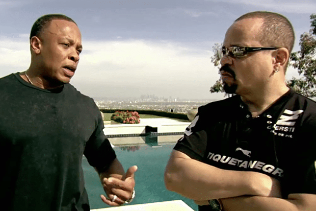 Dr Dre and Ice T in Something from Nothing: The Art of Rap