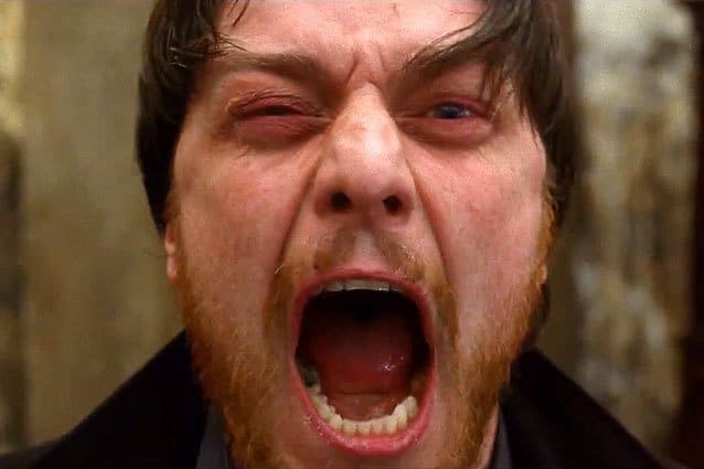 James McAvoy as the deranged cop Bruce Robertson in Filth