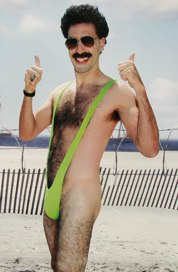 Sacha Baron Cohen as Borat, in mankini