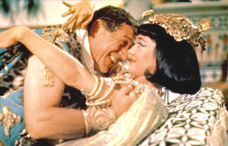 Sid James as Mark Antony, Amanda Barrie as Cleopatra in Carry On Cleo