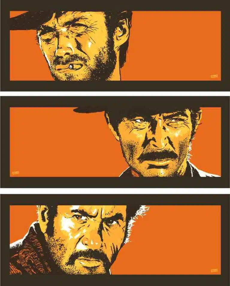 Original art for the poster of The Good, the Bad and the Ugly