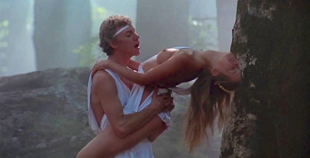 Malcolm McDowell and Mirella D'Angelo cavort in Caligula