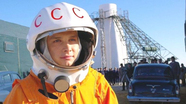 Yaroslav Zhalnin as Yuri Gagarin in Gagarin: First in Space
