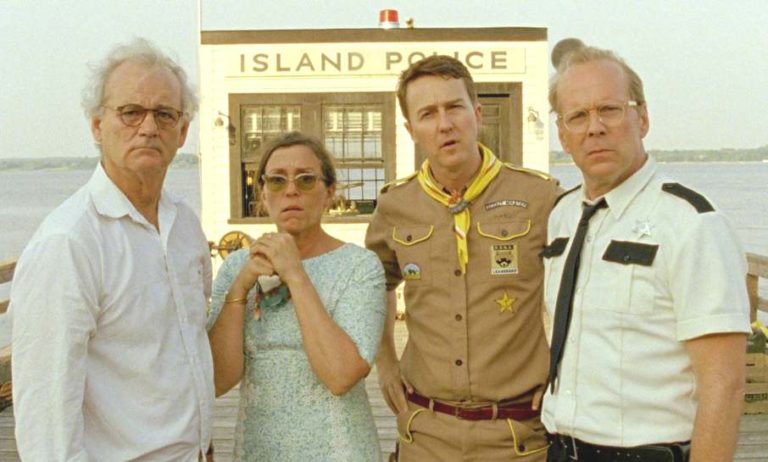 Bill Murray, Frances McDormand, Edward Norton and Bruce Willis in Moonrise Kingdom