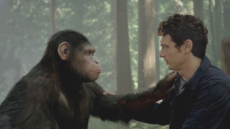 Andy Serkis (possibly) and James Franco in Rise of the Planet of the Apes