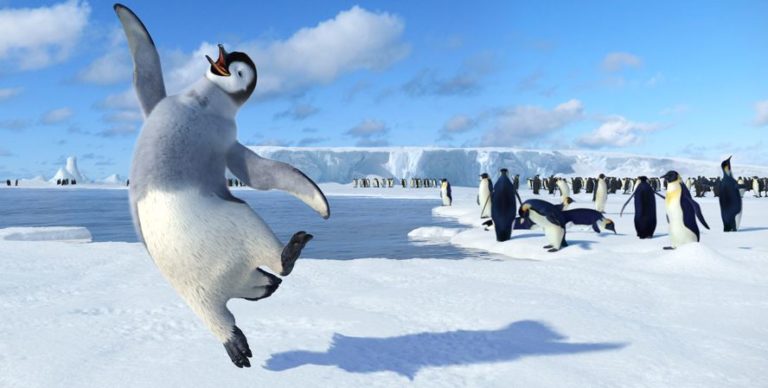 Mumble the penguin leaps for joy in Happy Feet
