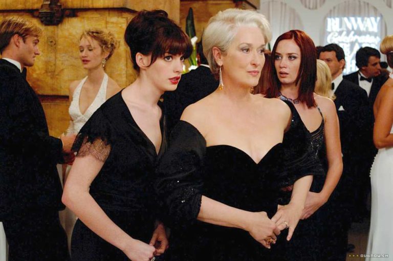 Women in black: Anne Hathaway, Meryl Streep and Emily Blunt
