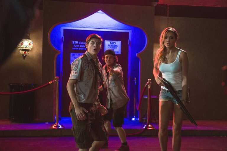 Tye Sheridan, Logan Miller and Sarah Dumont in Scouts Guide to the Zombie Apocalypse