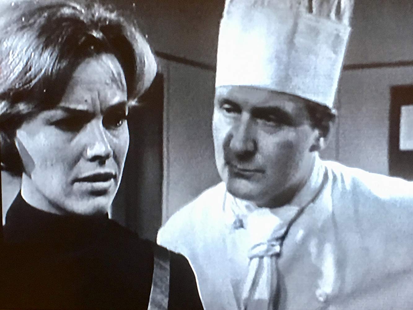 Mrs Gale with Steed in chef's whites