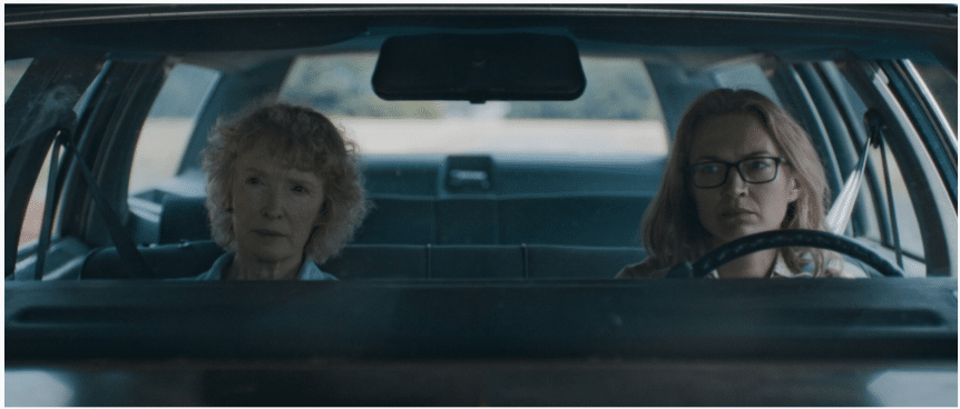 Lindsay Duncan and Sophia Myles in a car