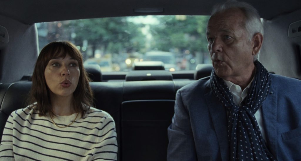 Rashida Jones and Bill Murray in a cab