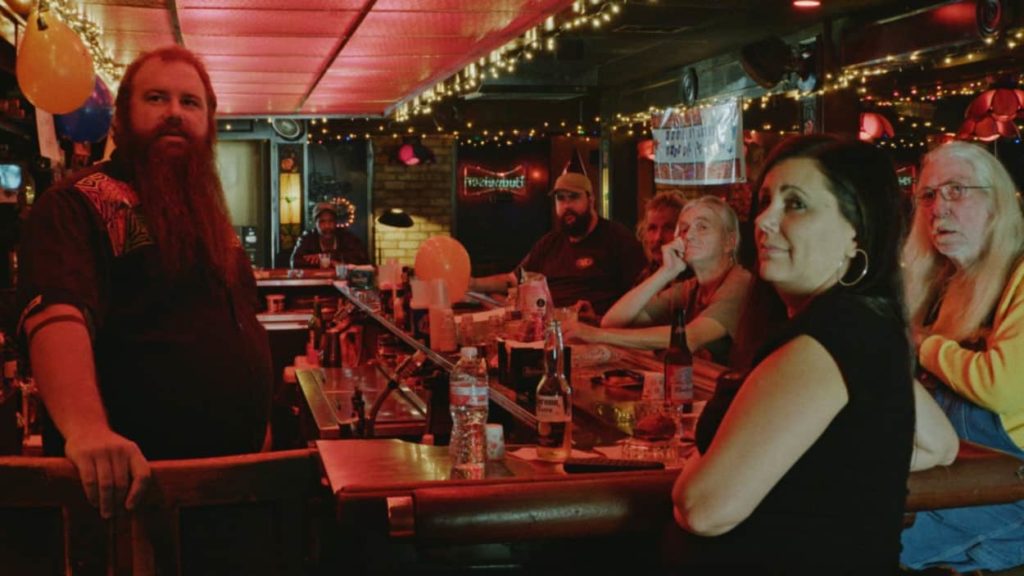 Barkeep Mark (left) and the daytime regulars