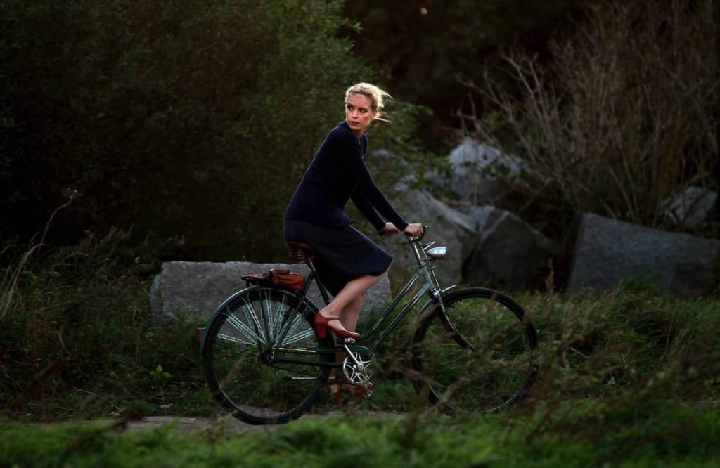 Barbara on her bicycle