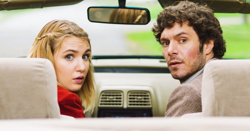 Sophie Nélisse and Adam Brody in a car