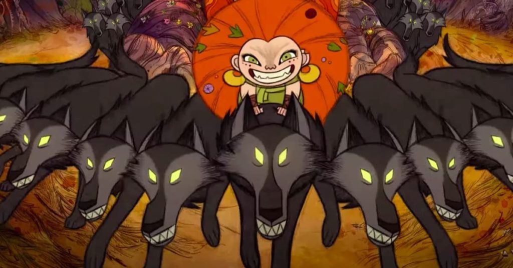 Wolfwalker Mebh with wolves
