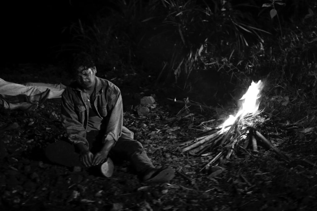 Sitting around a camp fire