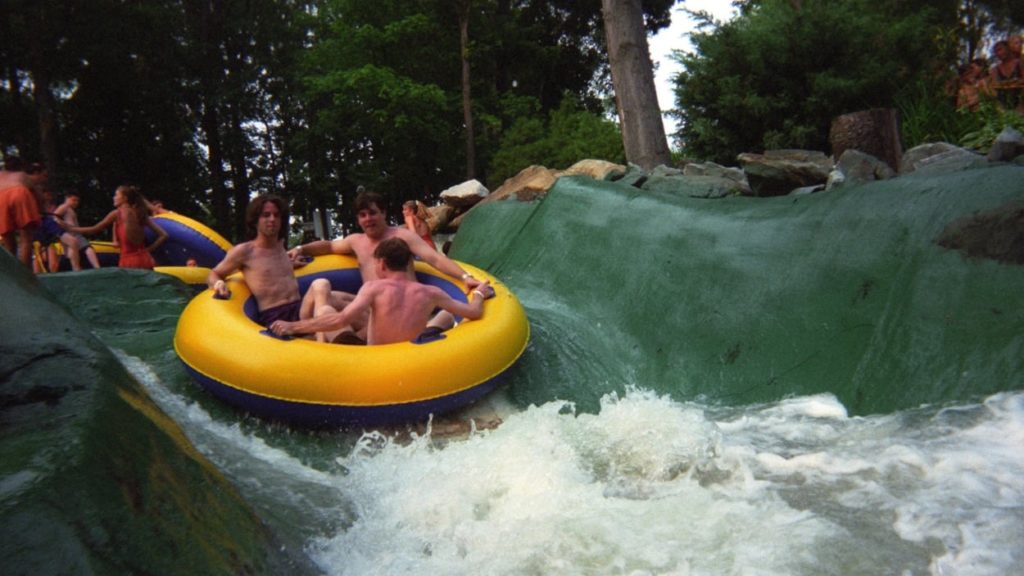Visitors on an inflatable raft