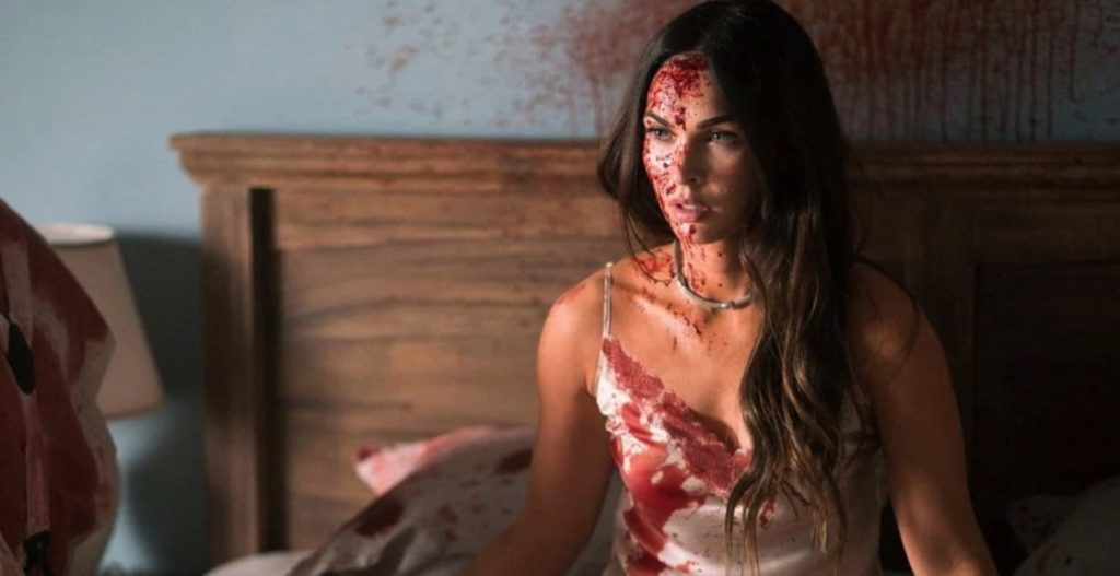 Megan Fox covered in blood