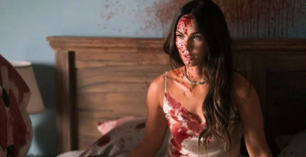 Megan Fox covered in blood