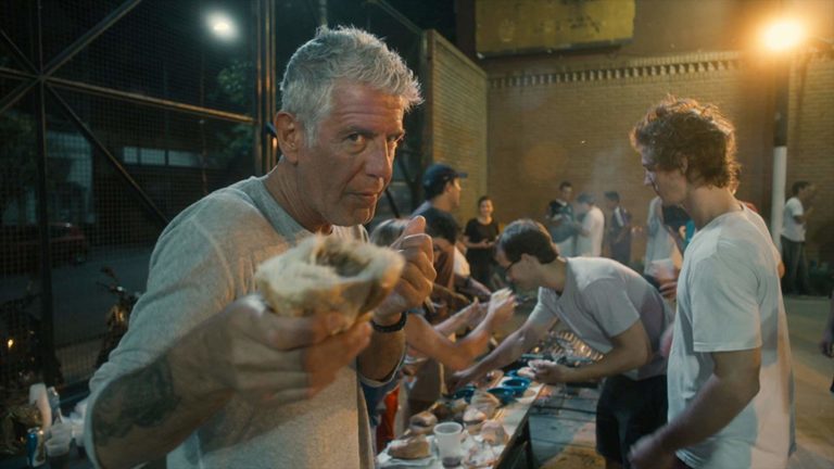 Anthony Bourdain eating