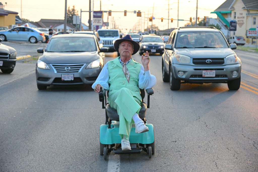Pat stops the traffic