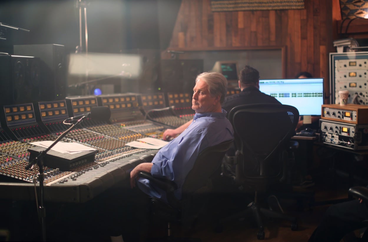 Brian Wilson at the recording desk
