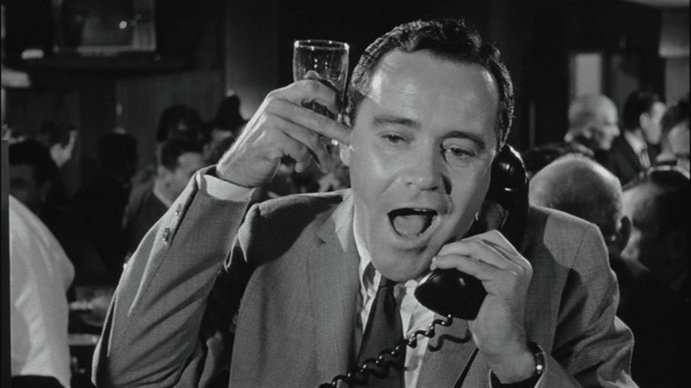 Jack Lemmon with drink in hand