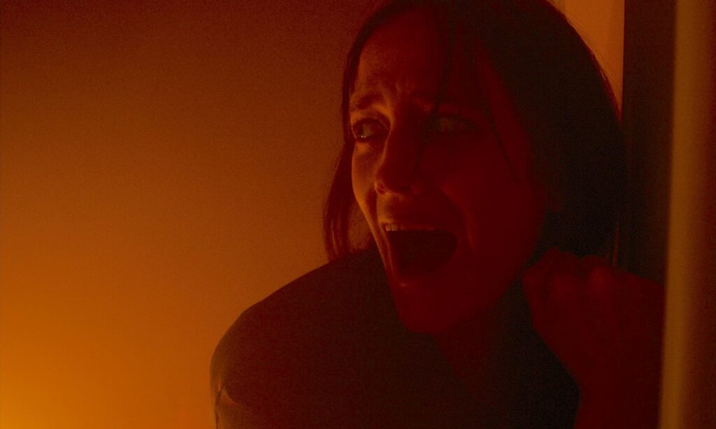 Christine screams in fear