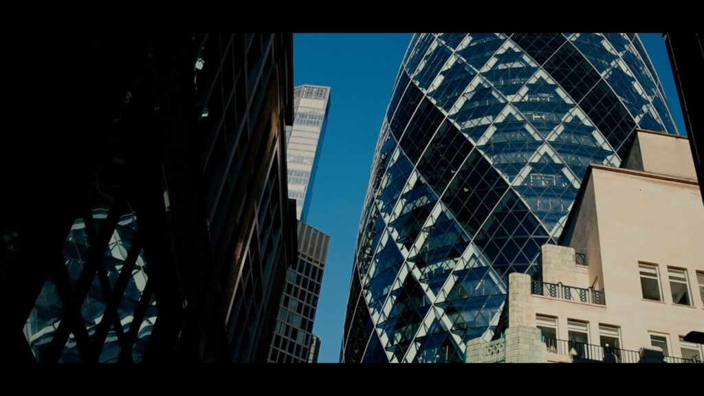 London, including the "gherkin"