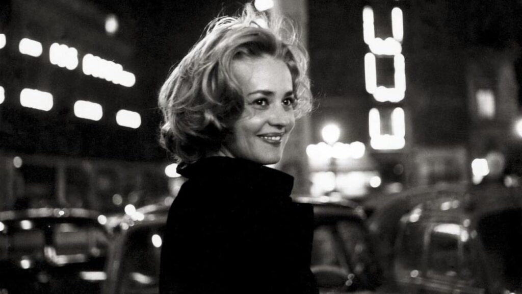 Jeanne Moreau on the streets at night