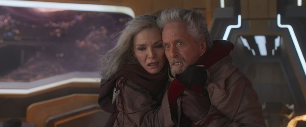 Michelle Pfeiffer and Michael Douglas as Janet Van Dyne and Hank Pym