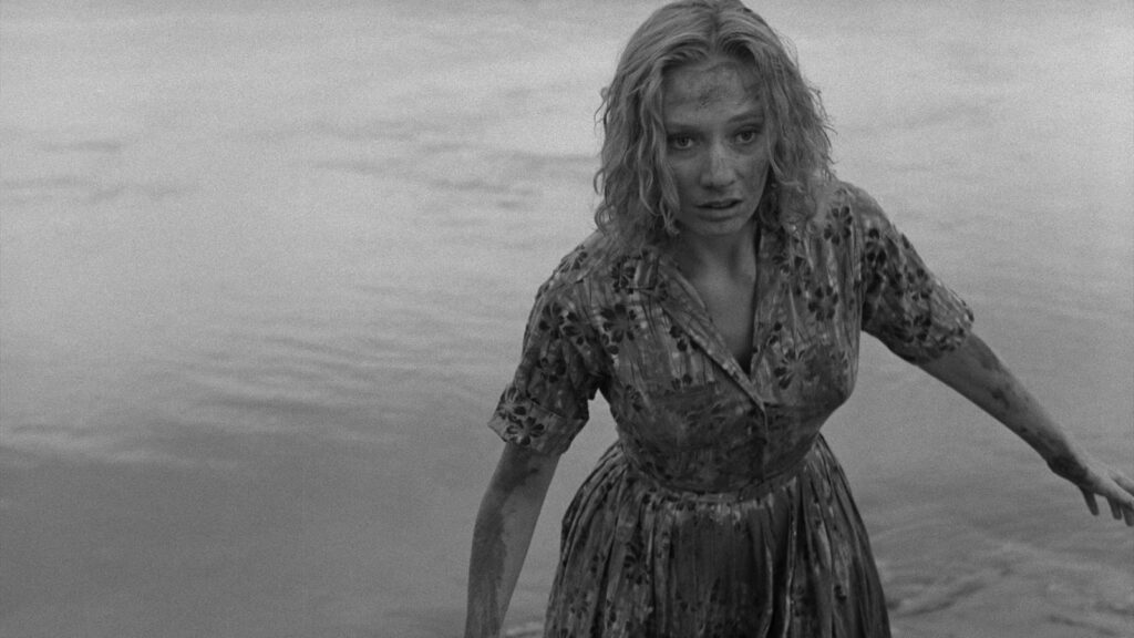 Mary crawls out of the river