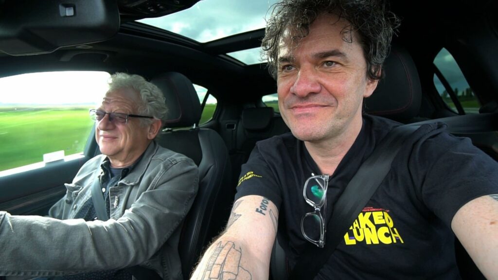 Jeremy Thomas and Mark Cousins en route to Cannes