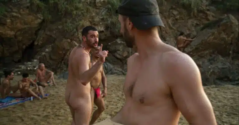 Jordan and Sebastián meet on a nudist beach