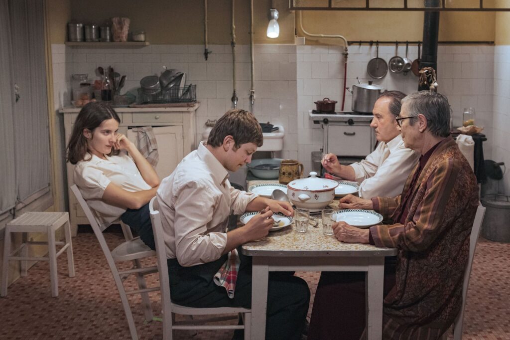Irène at home at the family dinner table