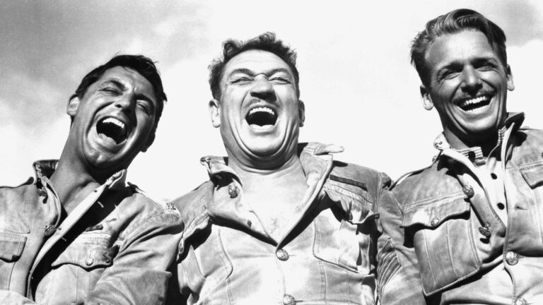 Cary Grant, Victor McLaglen and Douglas Fairbanks Jr laughing