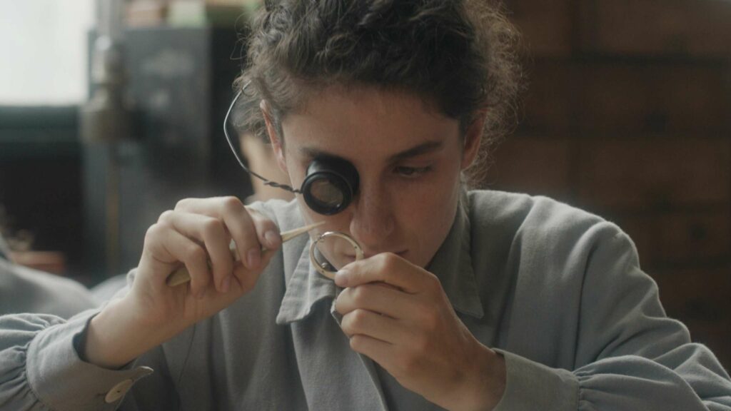 Josephine examines an unrest wheel