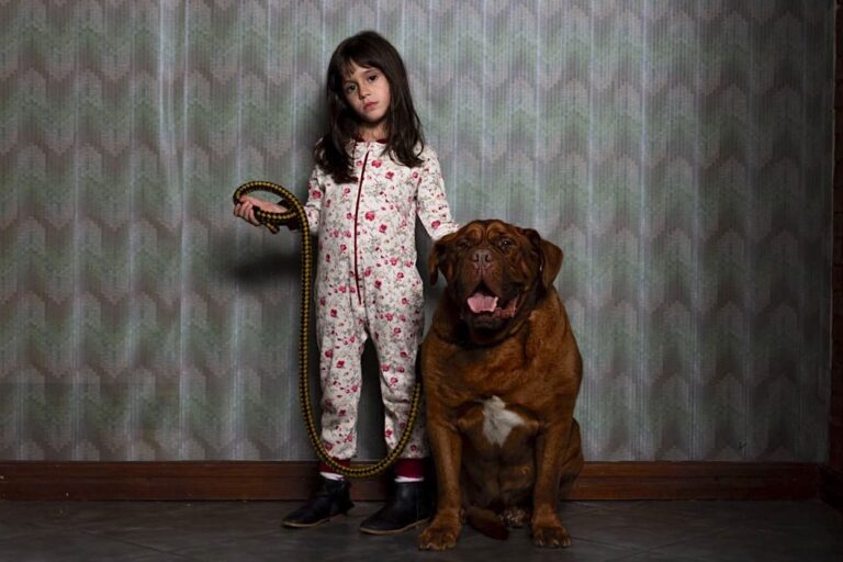Pedro's daughter Vicky and her pet dog