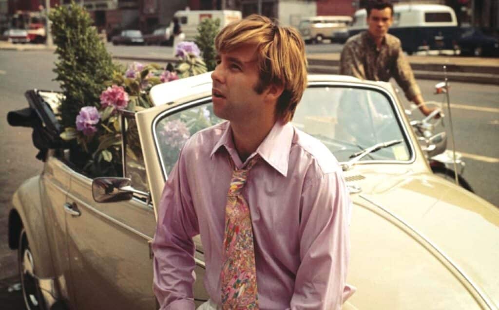 Elgar arrives at his new block in his white VW Beetle