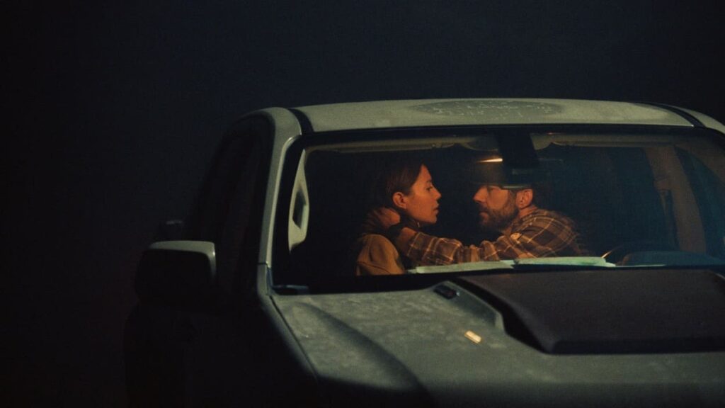 Sophia and Sylvain in a car