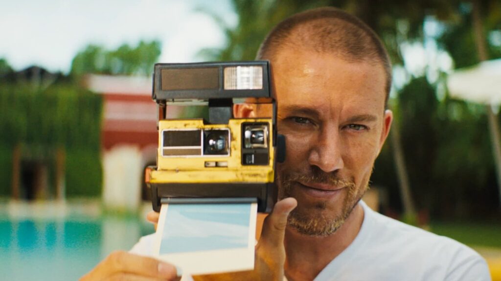 Channing Tatum with Polaroid camera