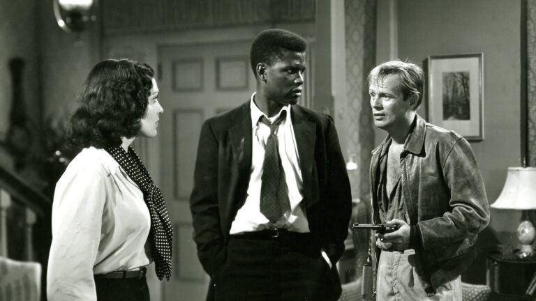 Linda Darnell, Sidney Poitier and Richard Widmark