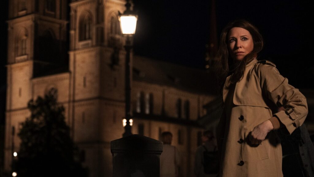 George's wife, Kathryn, out on the dark streets
