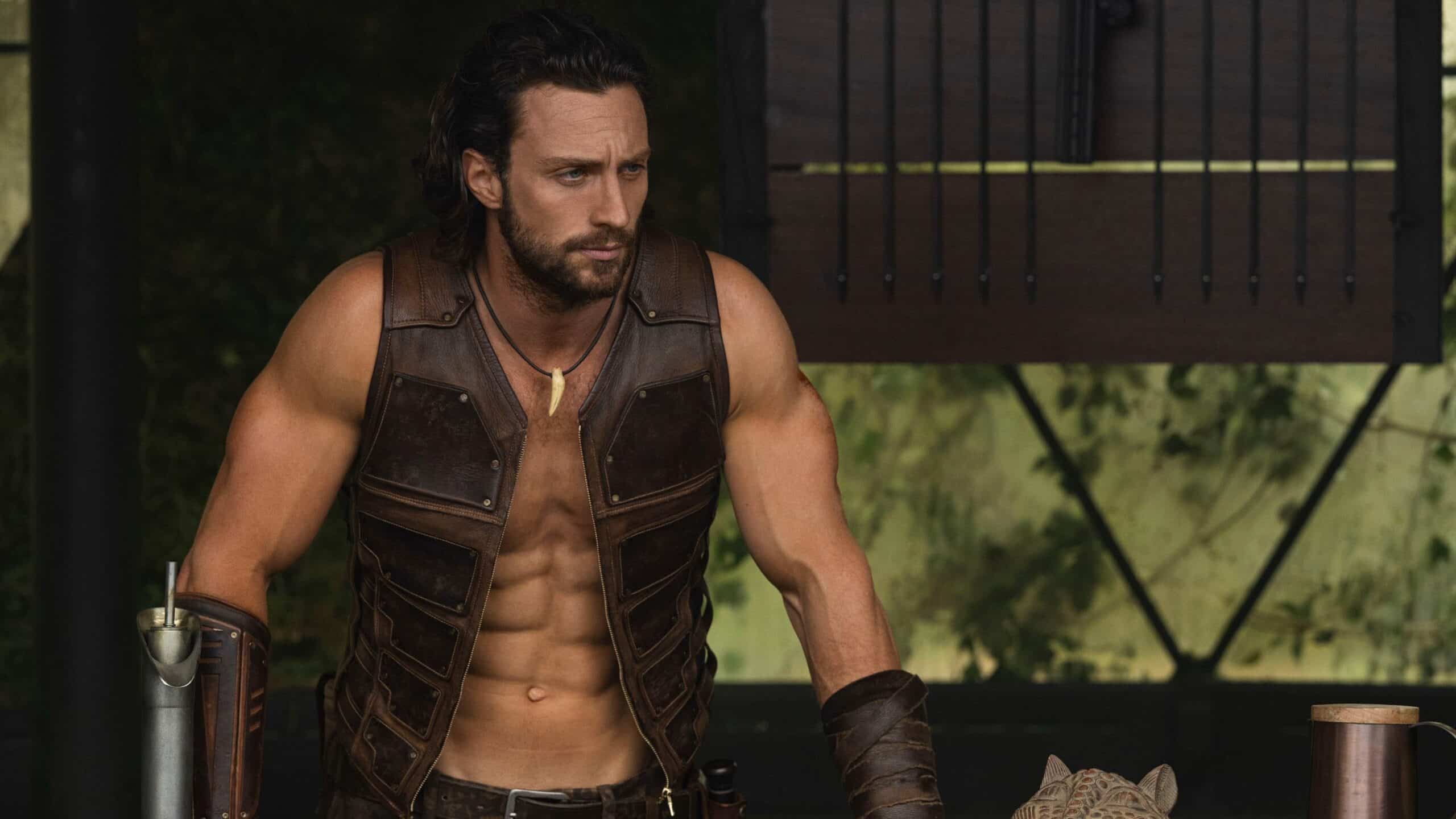 Kraven in leather jerkin