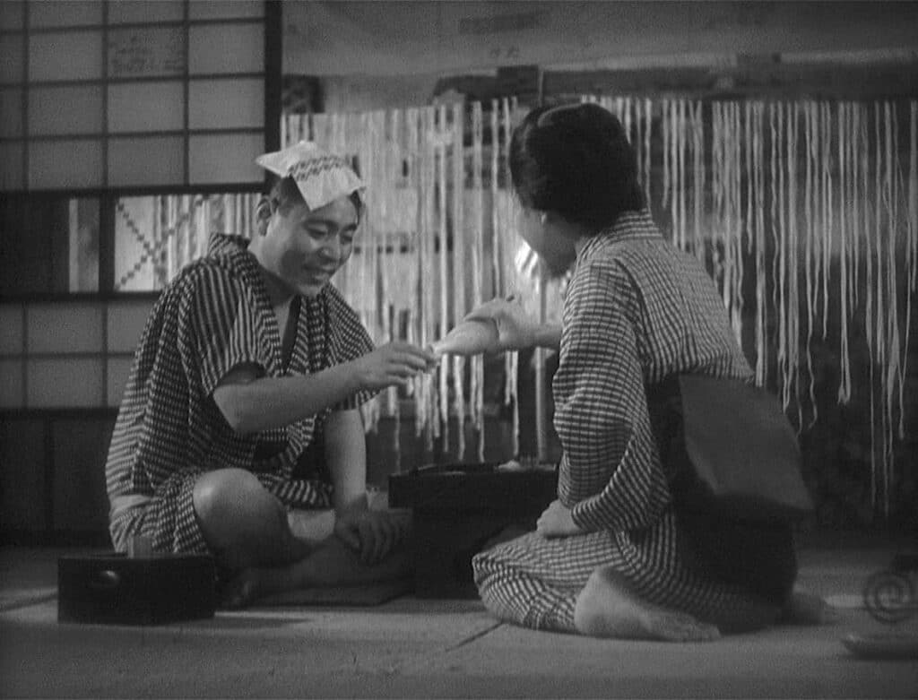 Kihachi and Otsune on a tatami mat