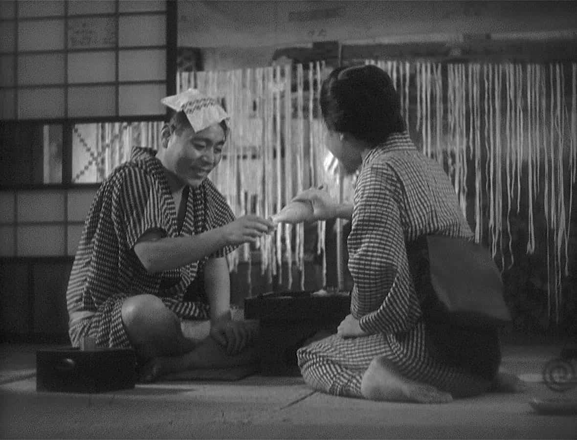 Kihachi and Otsune on a tatami mat