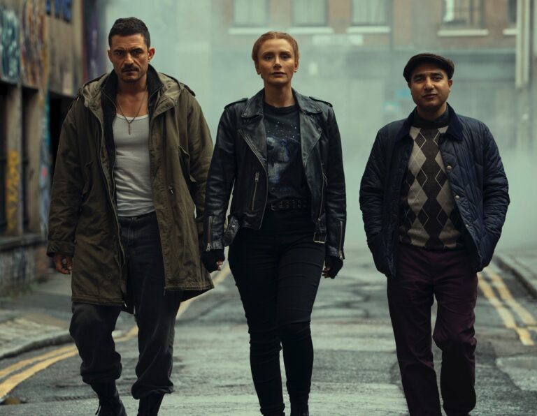 Orlando Bloom, Bryce Dallas Howard and Nick Mohammed