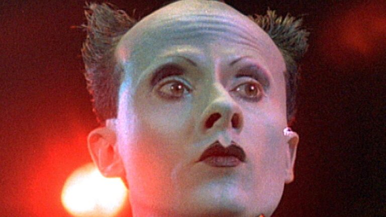 Close up of Klaus Nomi in stage make-up